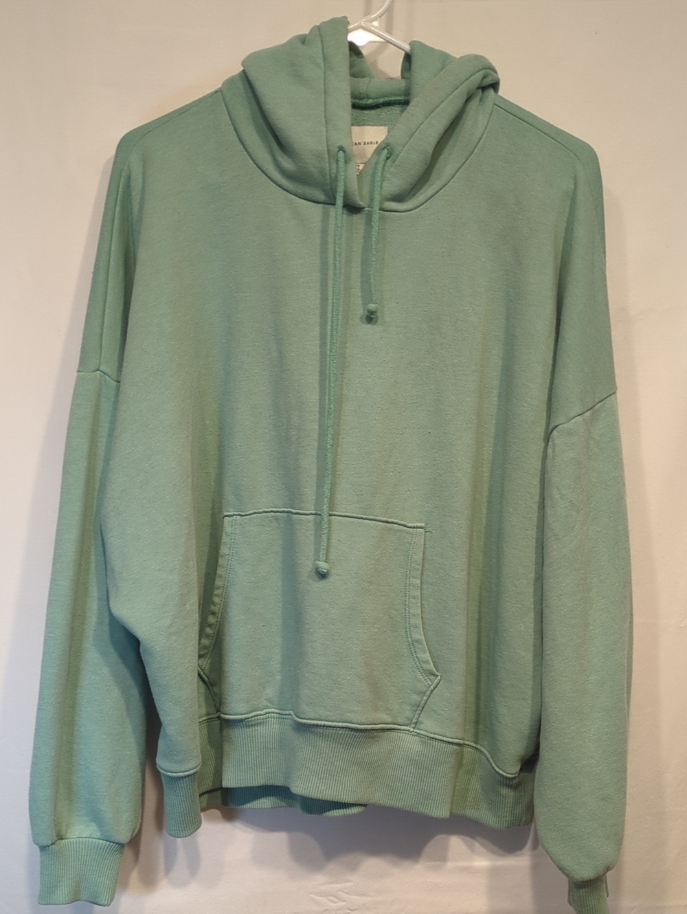 American Eagle Outfitters Mint Green Hooded Pullover Sweatshirt